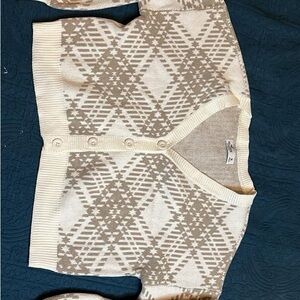 Hollister Cream and Tan Cardigan Sweater